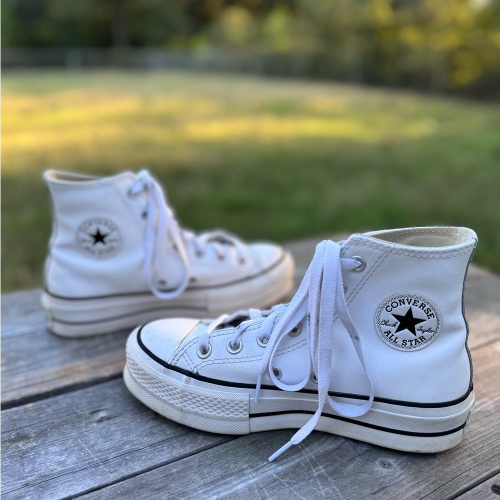 Leather platform converse - Picture 5 of 9